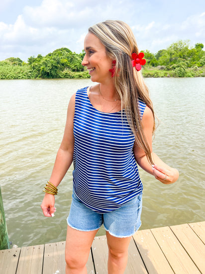 Royal Twisted Back Top - Southern Belle Boutique