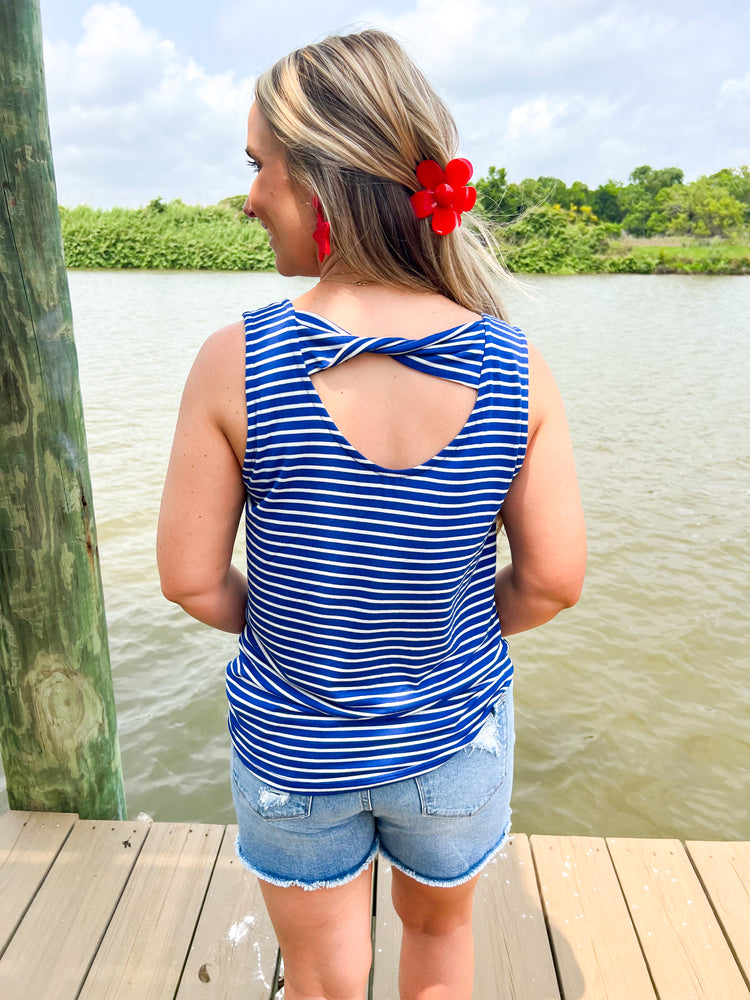 Royal Twisted Back Top - Southern Belle Boutique