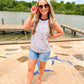 Navy Striped Star Tank - Southern Belle Boutique