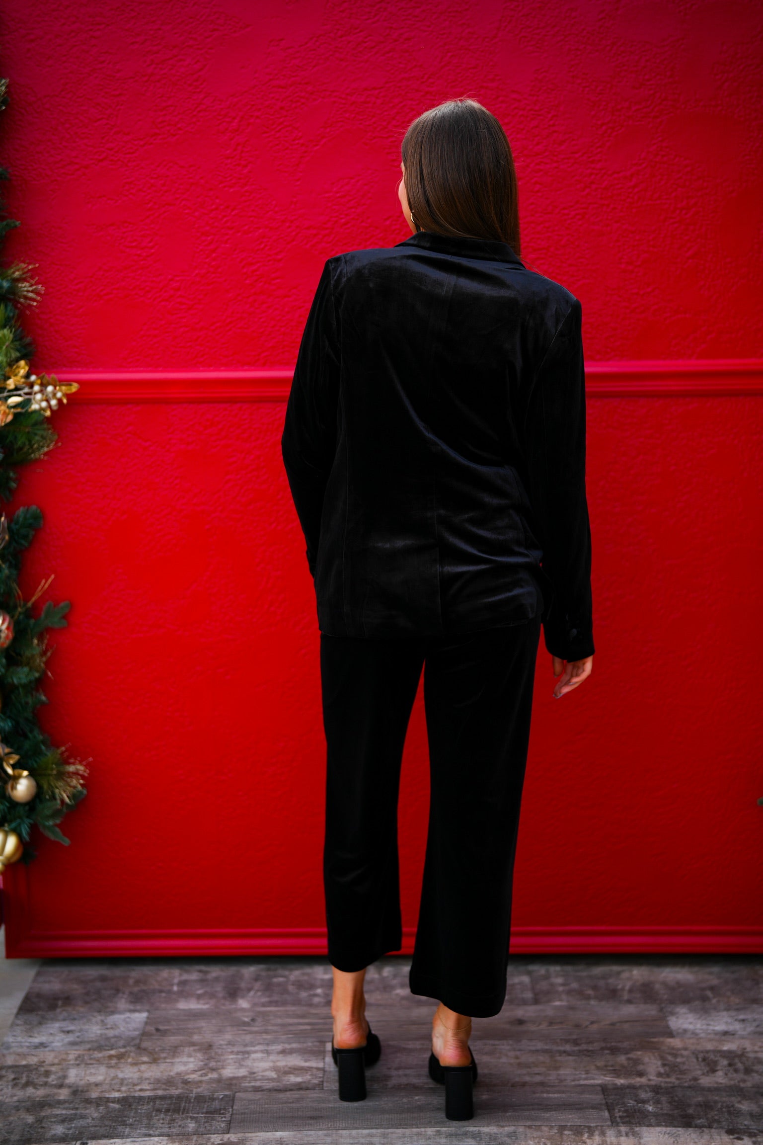 Nadja Velvet Blazer - Black - Southern Belle Boutique