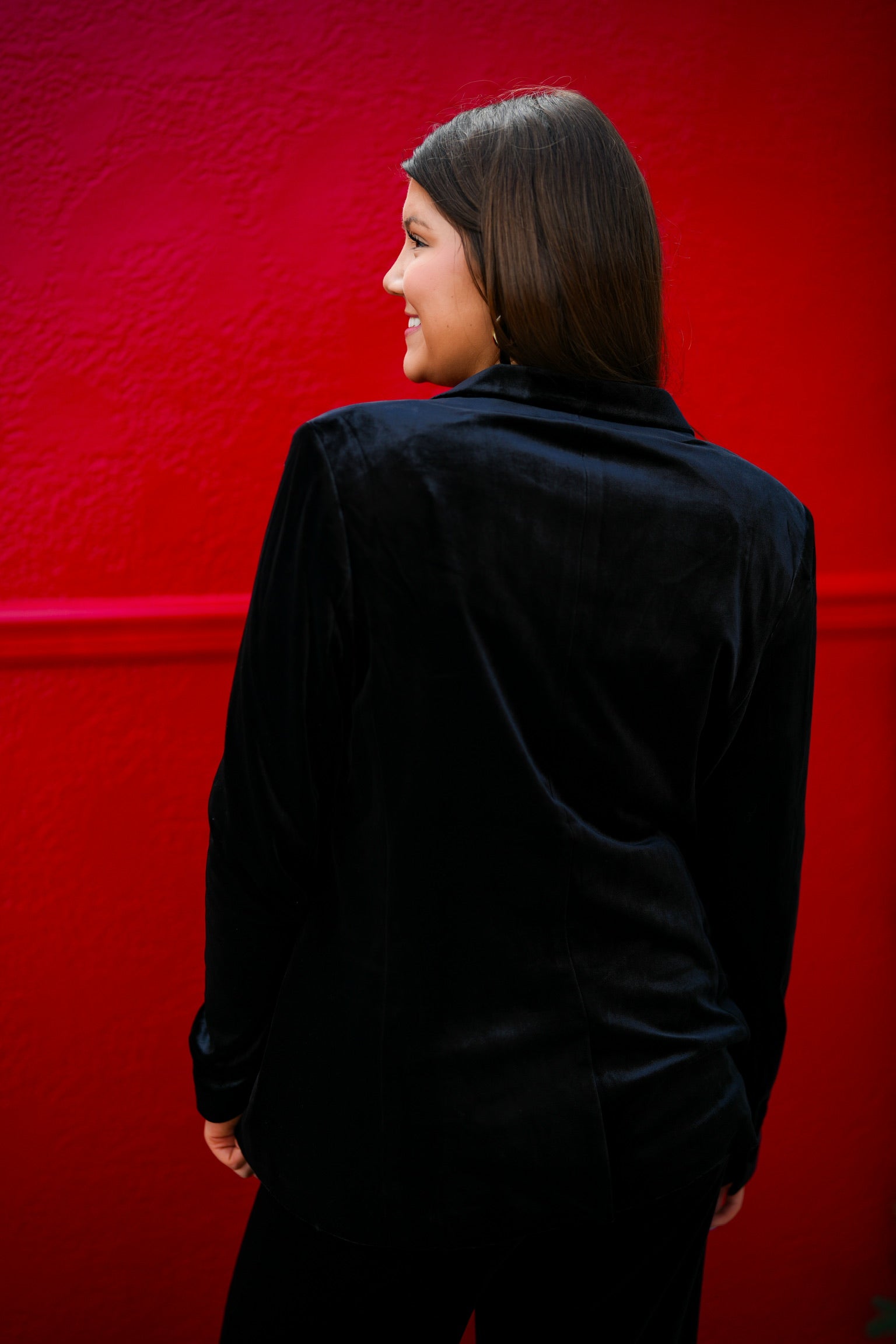 Nadja Velvet Blazer - Black - Southern Belle Boutique