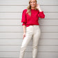 Natasha Embroidered Sweater - Vermilion