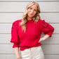 Natasha Embroidered Sweater - Vermilion