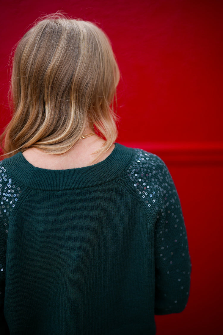 Kathleen Sequin Sweater - Black