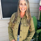 Rosalyn Trucker Jacket - Olive - Southern Belle Boutique