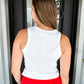 White Racer Back Ribbed Tank