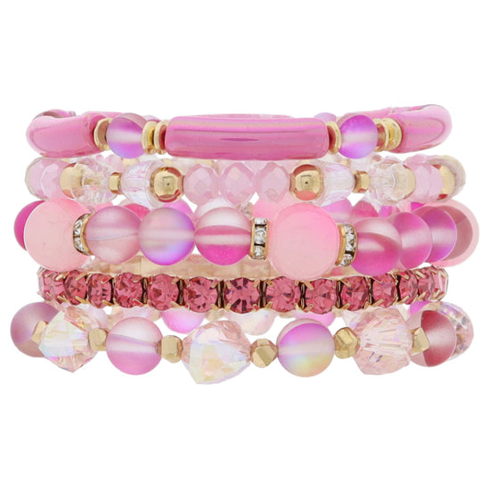 Multi Pink Set 5 Bracelets - Southern Belle Boutique