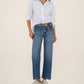 Charlotte HR Wide Leg Front Seam Patch Jeans - Vibrant