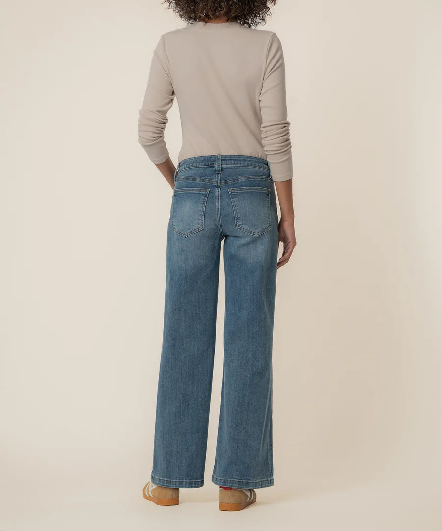 Maya High Rise Wide Leg Patch Jean - Affection - Southern Belle Boutique