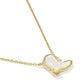 Drill Team Boot Pendant Necklace - Gold Ivory Mother of Pearl