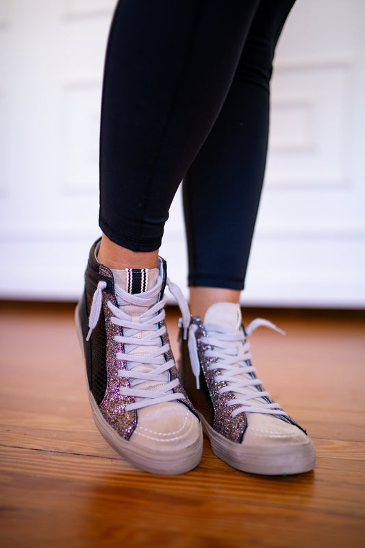 Rooney Black Snake Sneaker - Southern Belle Boutique