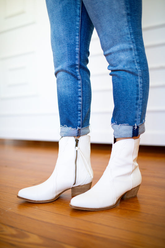 Ramsey White Bootie - Southern Belle Boutique