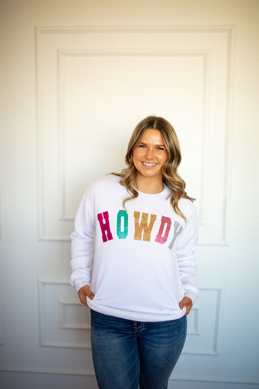 Howdy Glitter Sweatshirt - Southern Belle Boutique