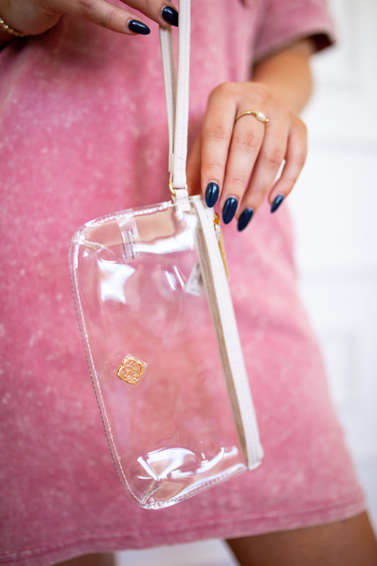 Clear Wristlet Gold Clear - Southern Belle Boutique