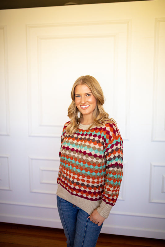 Fabienne Multi Color Sweater  - Southern Belle Boutique