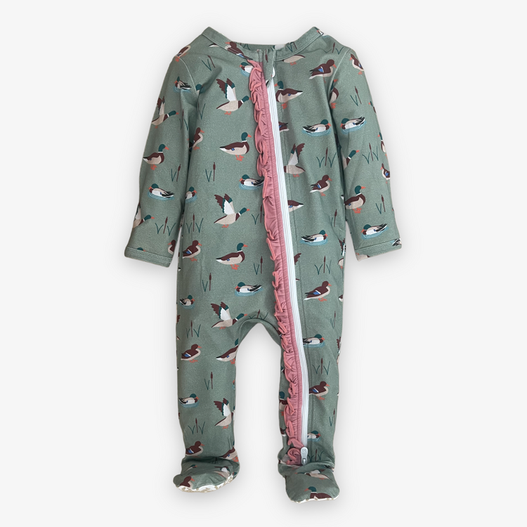 Modal Zipper Pajama - My Duckling w/Ruffle - Southern Belle Boutique