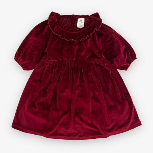 Maxine Dress - Cranberry Velvet - Southern Belle Boutique