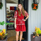 Garnet Embroidered Tiered Mini Dress