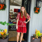 Garnet Embroidered Tiered Mini Dress