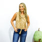 Camel Polka Dot Tie Shoulder Sweater