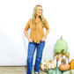 Brown Layered Shoulder Tie Sweater - Camel