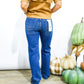 Rhinestone Detailed High Rise Jeans