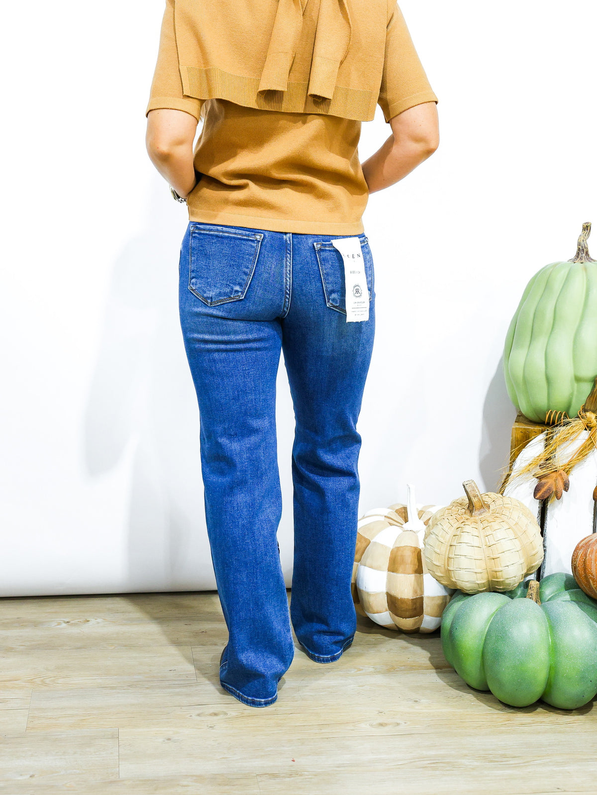 Rhinestone Detailed High Rise Jeans