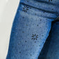 Rhinestone Detailed High Rise Jeans