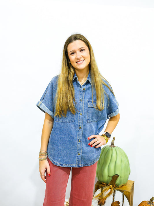 Denim Short Sleeve Shirt