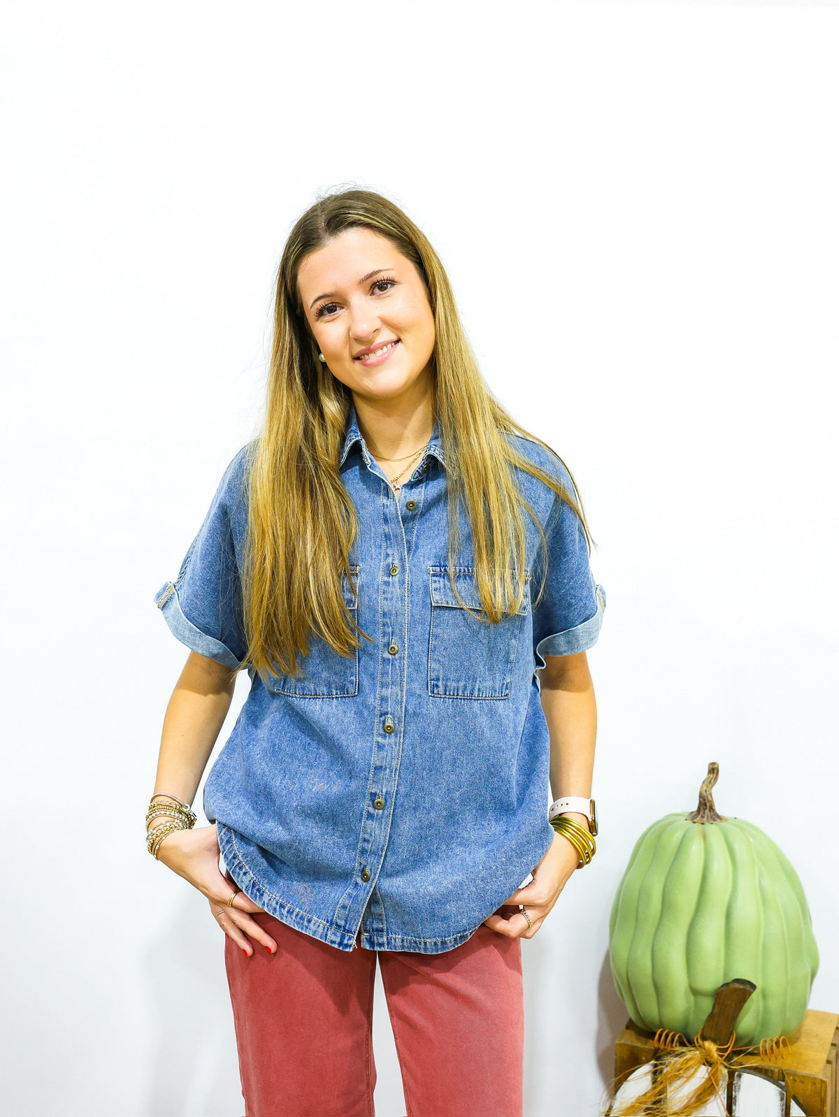 Denim Short Sleeve Shirt
