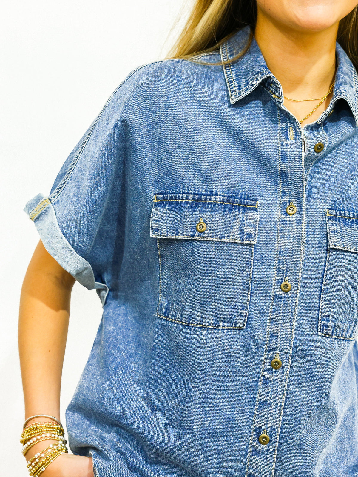 Denim Short Sleeve Shirt