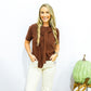 Layered Shoulder Tie Sweater - Brown