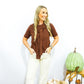 Layered Shoulder Tie Sweater - Brown