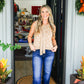 Camel Polka Dot Tie Shoulder Sweater