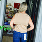 Camel Polka Dot Tie Shoulder Sweater