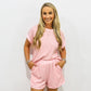 Pink Striped Short Set