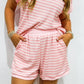 Pink Striped Short Set