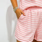 Pink Striped Short Set