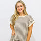 Khaki Striped Short Set