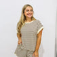 Khaki Striped Short Set