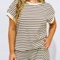 Khaki Striped Short Set