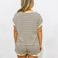 Khaki Striped Short Set
