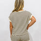 Khaki Striped Short Set