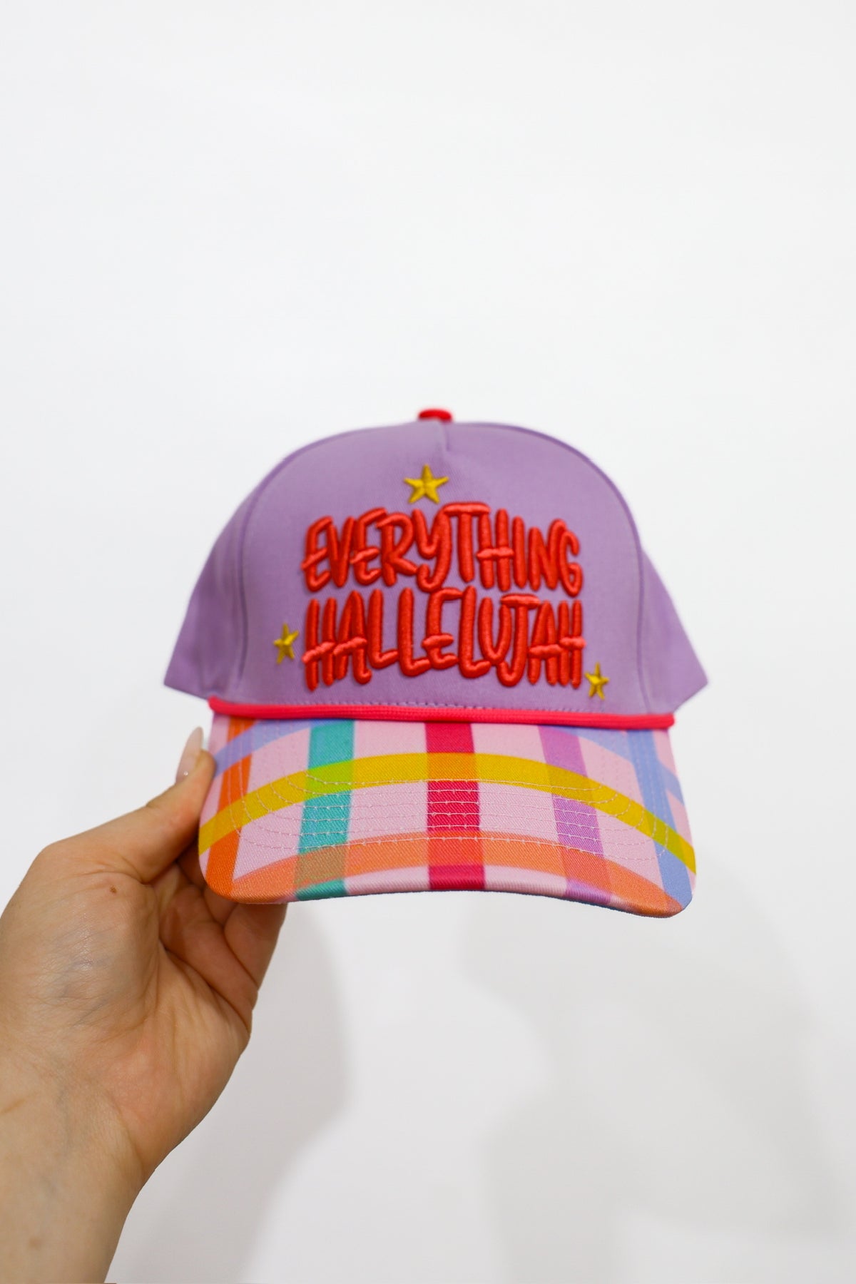 Everything Hallelujah Lavender Emb Trucker Hat - Southern Belle Boutique