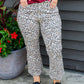 Harlene Mid Rise Crop Flare Leg Leopard Print Pant