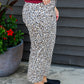 Harlene Mid Rise Crop Flare Leg Leopard Print Pant