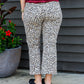 Harlene Mid Rise Crop Flare Leg Leopard Print Pant