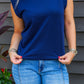 Ciara Cap Sleeve Crew Neck Top