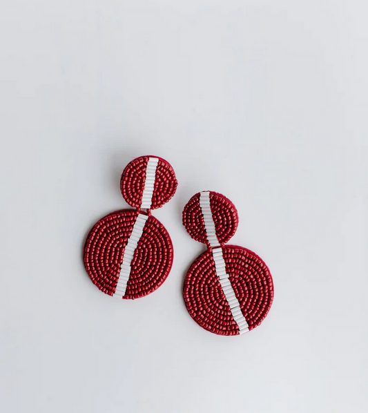 Colleen Earrings - Maroon + Gray - Southern Belle Boutique
