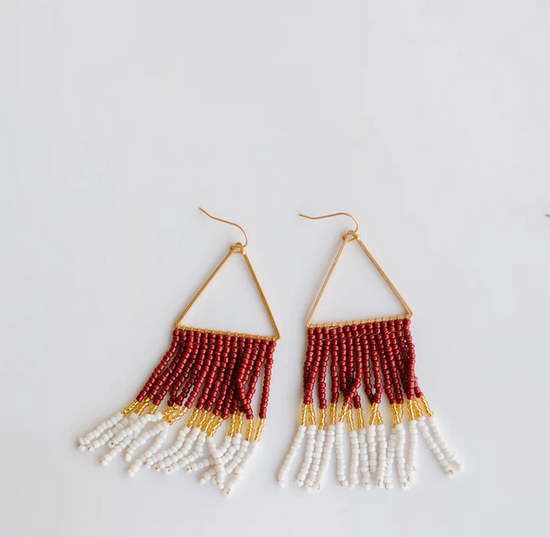 Greer Earrings | Maroon + Gray - Southern Belle Boutique